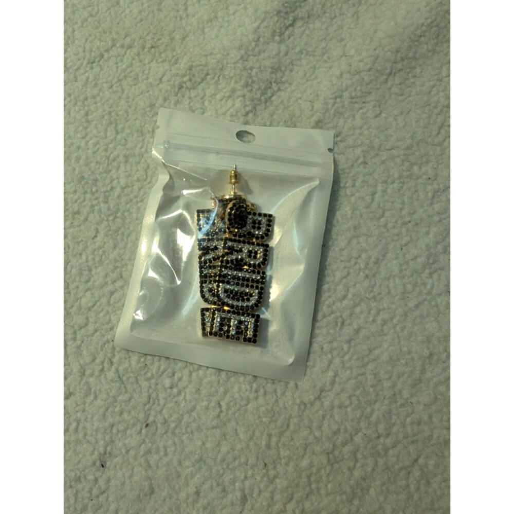 Rhinestone Beaded BRIDE Letter Dangle Earrings Fashion Jewelry, NEW - Picture 5 of 5